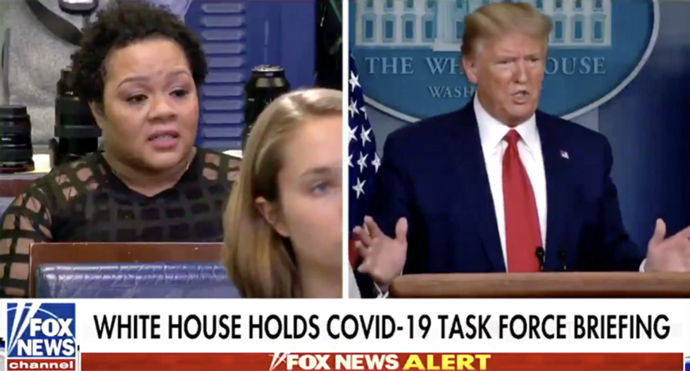 Trump offers a sarcastic apology when Yamiche Alcindor catches him in a lie