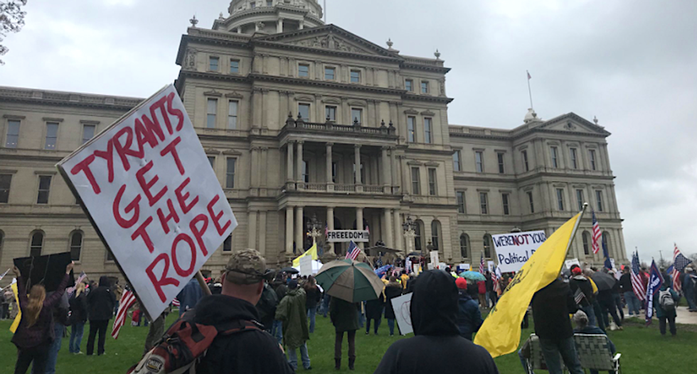 'Tyrants get the rope': Michigan protester calls for governor's hanging over stay-at-home orders