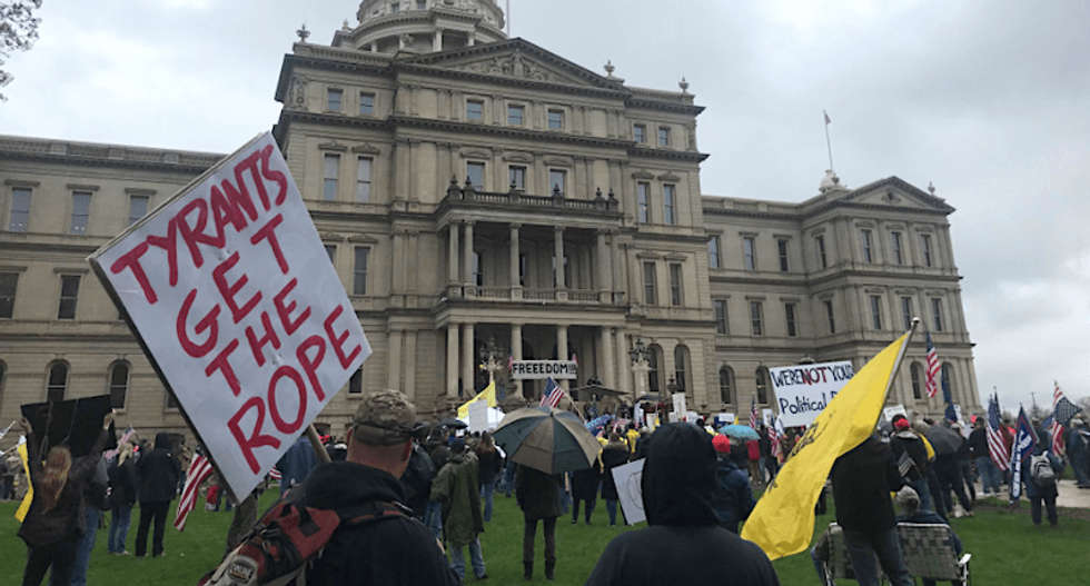 'Tyrants get the rope': Michigan protester calls for governor's hanging over stay-at-home orders