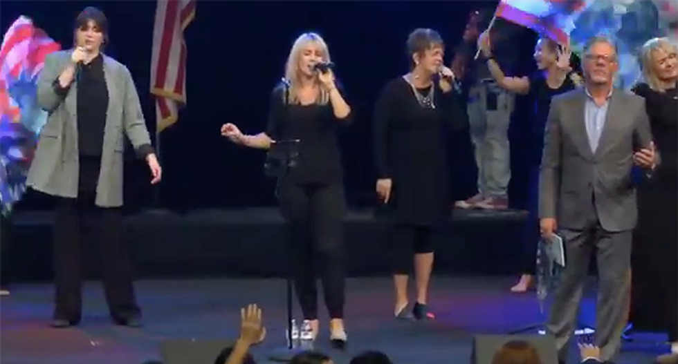 Trump mum during Vegas church service violates US Flag Code after years attacking Black athletes for disrespect
