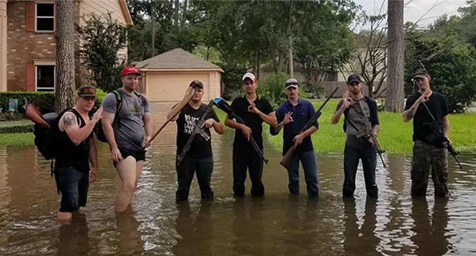 Armed right-wing militias ripped for bringing guns to 'help' Harvey survivors in Houston