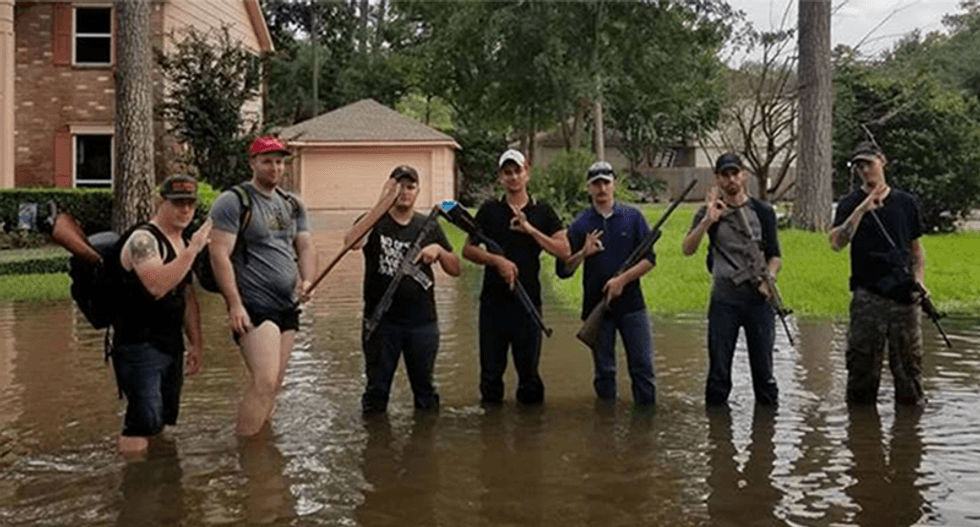 Armed right-wing militias ripped for bringing guns to 'help' Harvey survivors in Houston