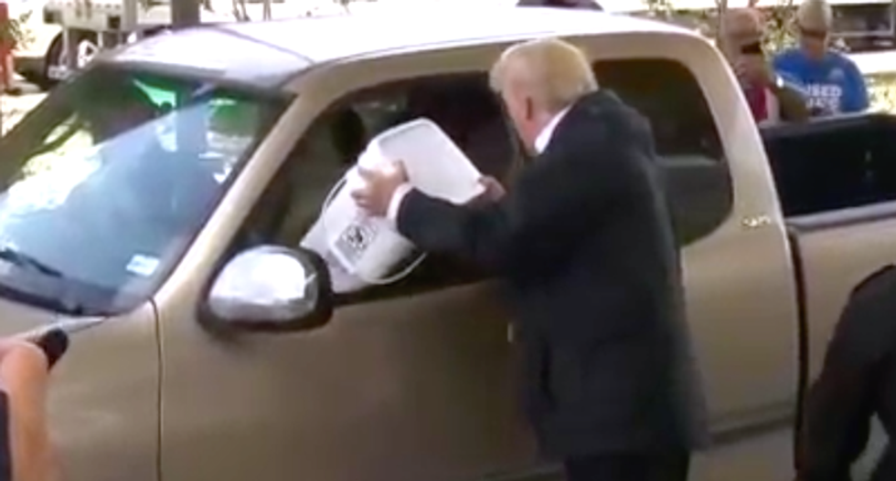 ‘They’re not breaking this down on Fox & Friends’: Morning Joe hoots with laughter watching Trump load a truck