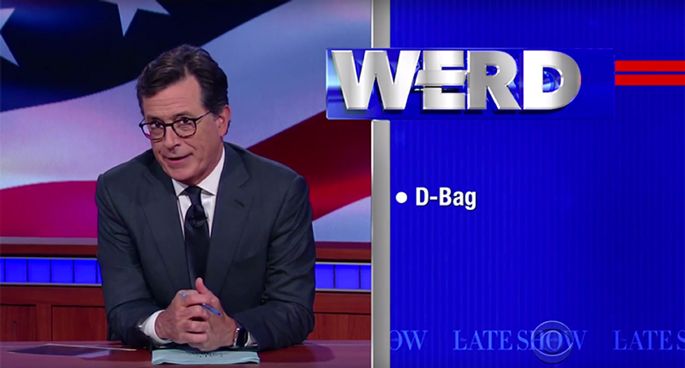 Watch: Stephen Colbert slams ‘D-bag’ Donald Trump for Khizr Khan response