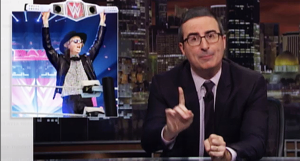 John Oliver sneaks in awesome dig on Scientology while discussing wrestling fans who are mad WWE is going to Saudi Arabia