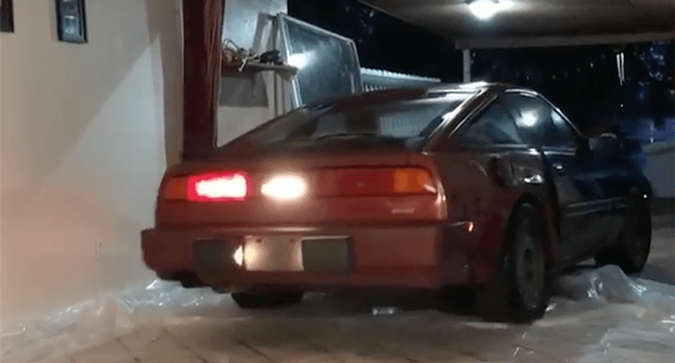 WATCH: Florida couple uses living room as garage to protect vintage car from Irma