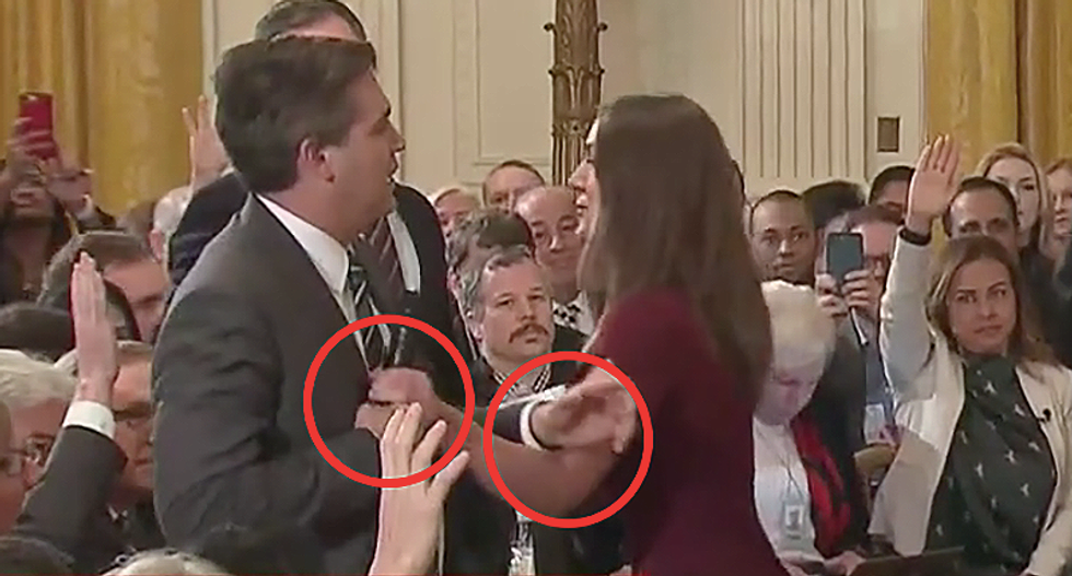 ‘A lie’: Watch slow motion video of CNN’s Jim Acosta prove White House staffer touched him four times