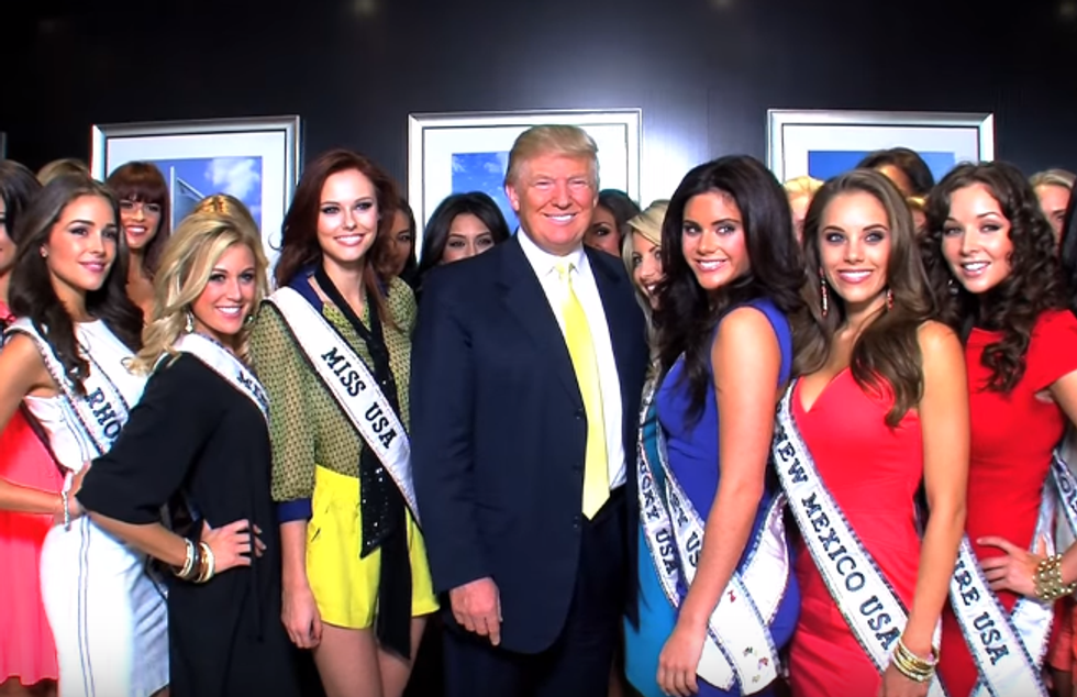 Teen beauty queens complain Trump lurked around their dressing room as they changed
