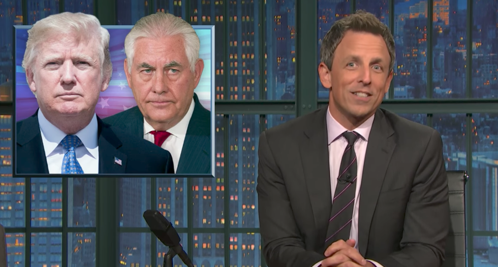 Seth Meyers blasts Tillerson's 'moron' about-face: 'When your name is Rex, you're gonna be good at rolling over'