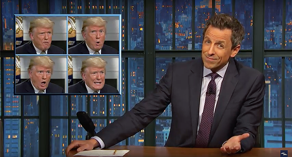 Seth Meyers hilariously mocks Trump's hot-mic moment demanding G-20 staff 'get me outta here' -- 'We're trying'