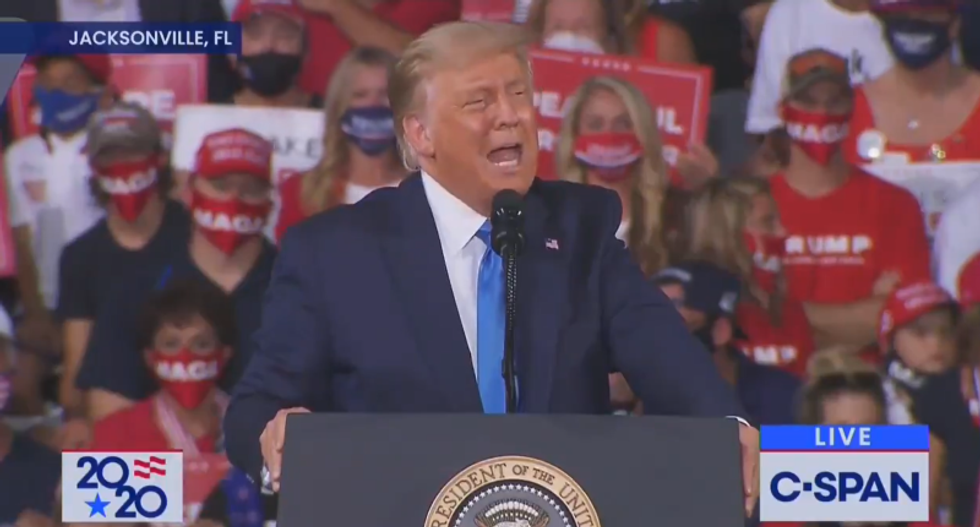 Trump slammed for once again mocking journalist getting shot: 'Provocateur in a diaper'