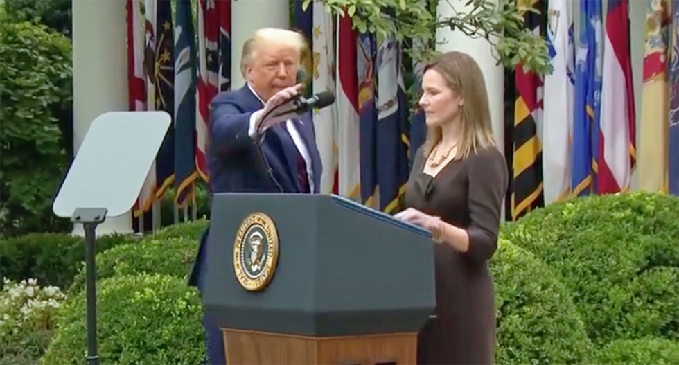 Angry Trump aides are calling Amy Coney Barrett's announcement the 'Rose Garden massacre' after COVID-19 outbreak
