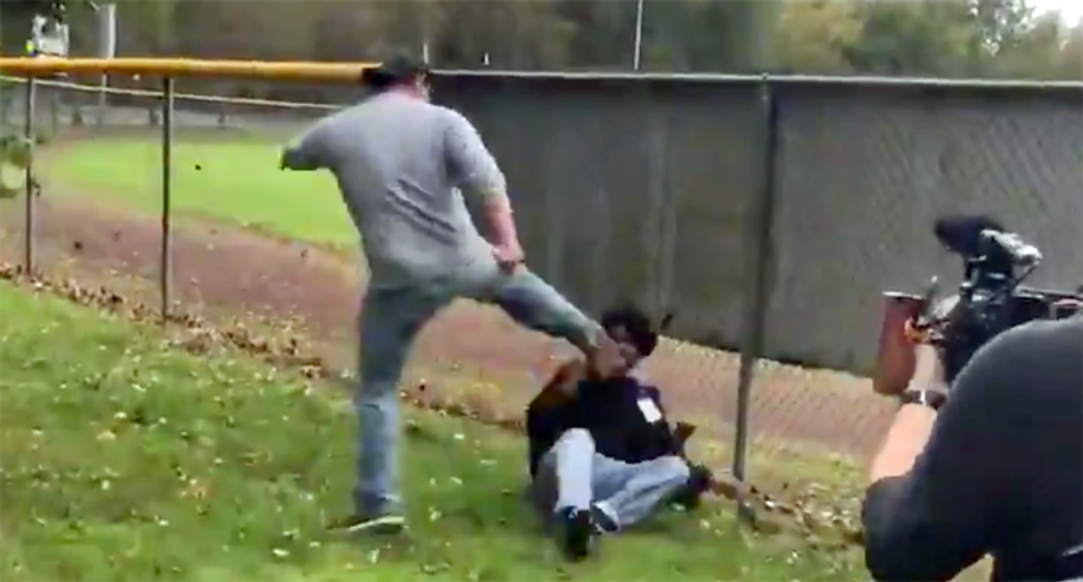 Portland police search for white man who kicked Black journalist in the head at 'Proud Boys' rally
