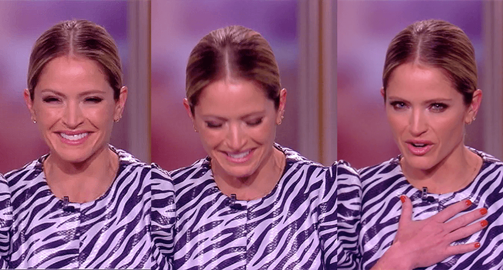 'It's self care': The View's Sara Haines breaks into hysterics over 'Toobin issue'