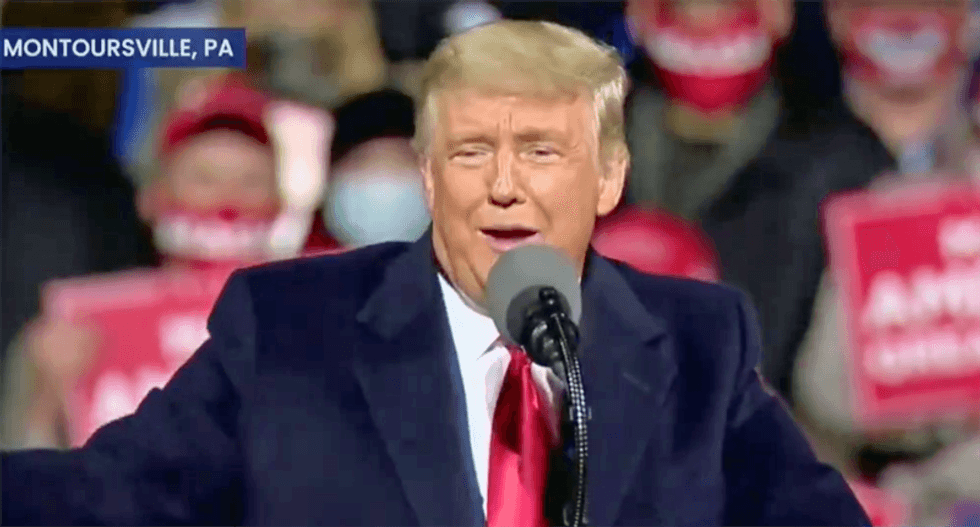 WATCH: Trump glorifies his supporters almost running a Biden bus off the road during 4th Saturday rally