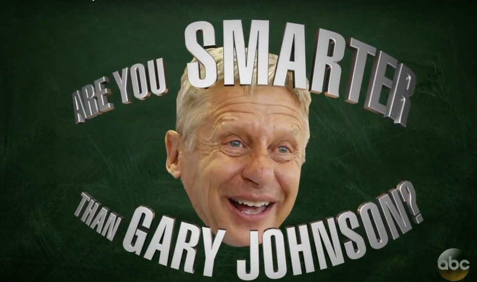 'Are you smarter than Gary Johnson?' Kimmel mocks Libertarian candidate with hilarious new game show