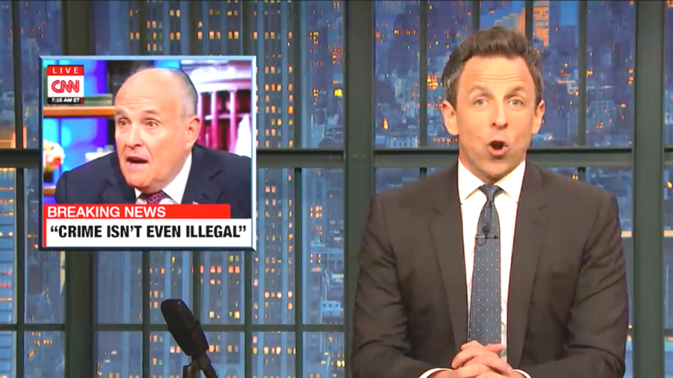 Seth Meyers mocks Rudy Giuliani': He went on CNN and said 'crime isn't illegal'