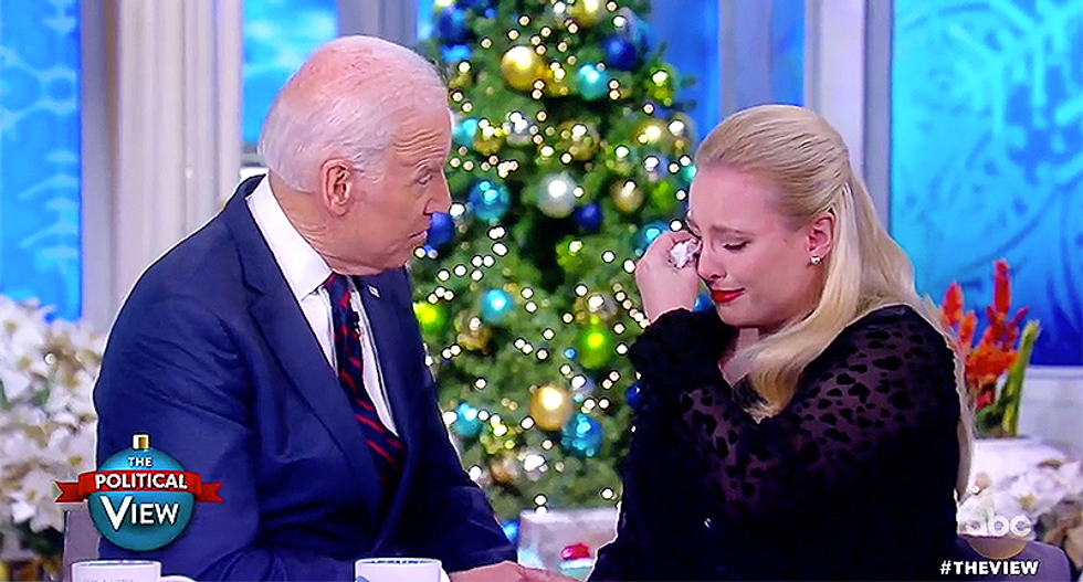 Joe Biden consoles sobbing Meghan McCain on the cancer fight her father faces: 'There's hope'