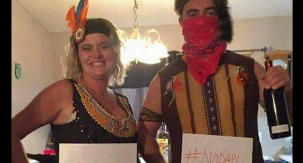Horrifying racists mock Native American protesters with #NoDAPL Halloween costumes