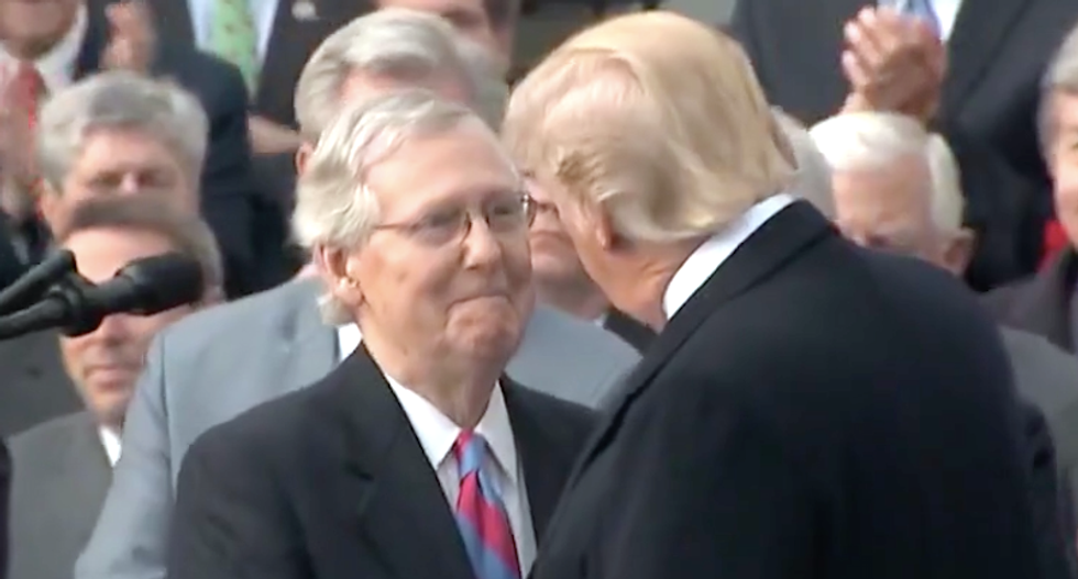 'Grim Reaper' #MassacreMitch and #TrumpsTerrorists trends as Americans demand action to stop mass shootings