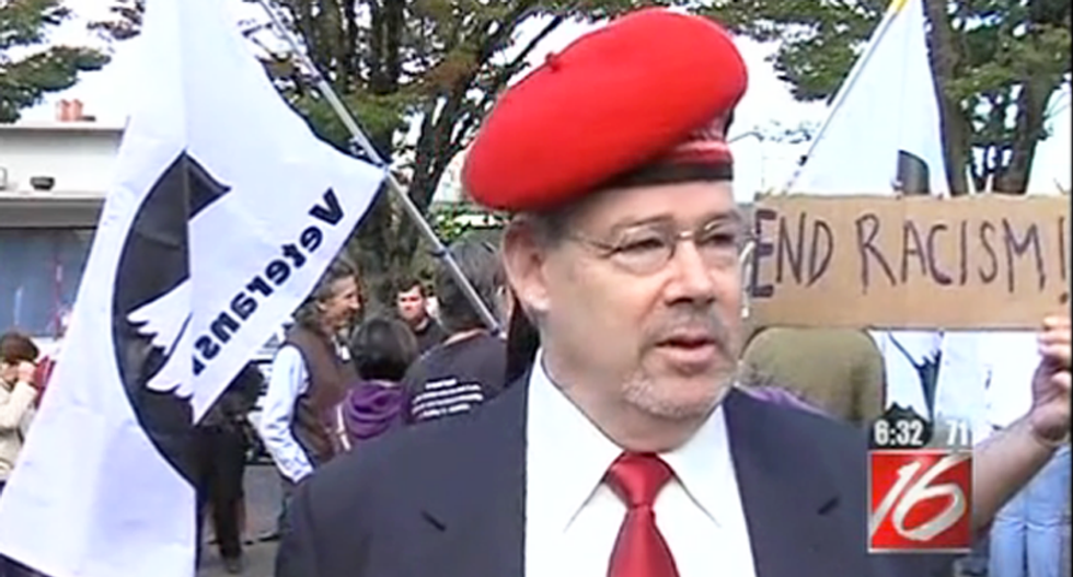Bagpipe-playing Oregon racist's message backfires as community unites against hate