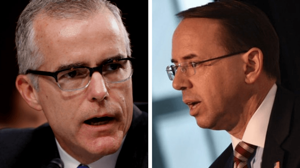 Andrew McCabe blisters Rod Rosenstein as 'willing accessory' to Trump's efforts to 'rewrite history' of Russia probe