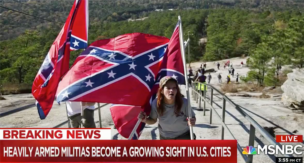 Militia leader denies that flying a Confederate flag is racist in NBC News exposé