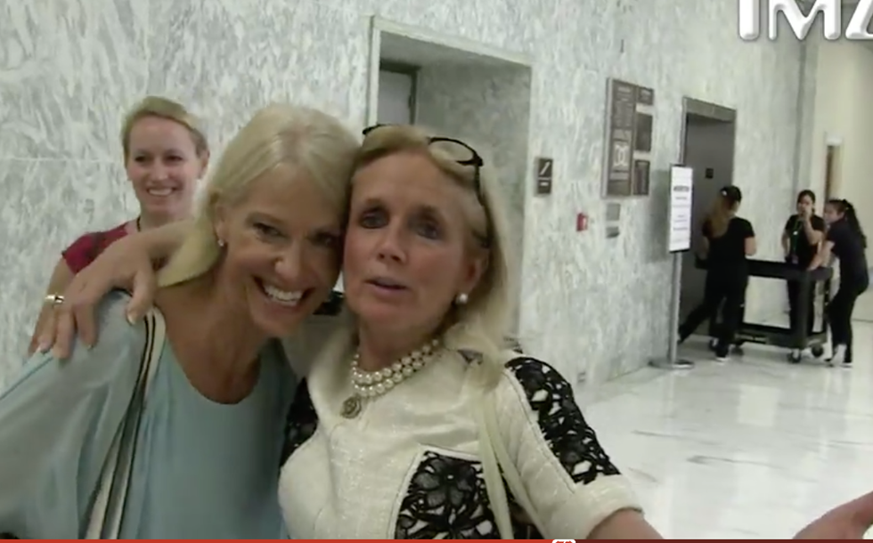 WATCH: Kellyanne Conway uses Dem congresswoman as human shield against 'facelift tweet' questions