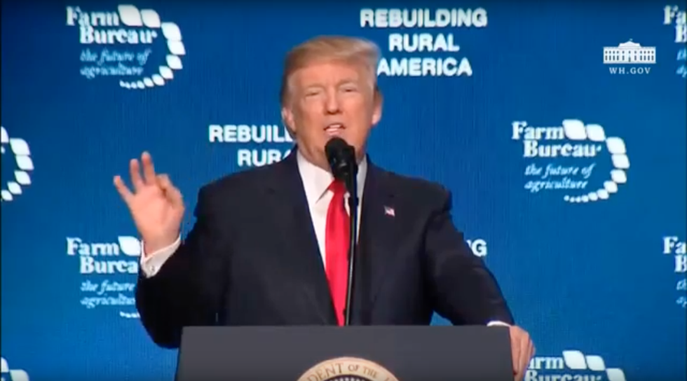 'Get up': Trump demands farmers give him a standing ovation at Nashville speech