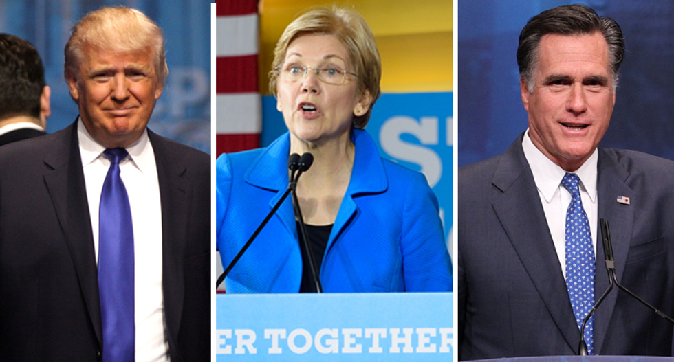 'Bring your binders full of women': Elizabeth Warren mocks Trump's meeting with Romney