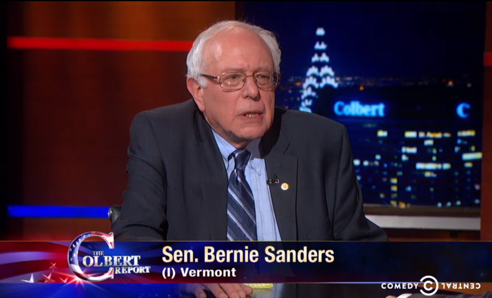 Bernie Sanders to Stephen Colbert: I'm here to 'frighten the billionaire class'