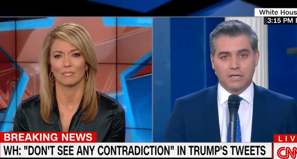 CNN’s Jim Acosta slams Huckabee Sanders for insisting Trump’s contradictory tweets did not sow confusion