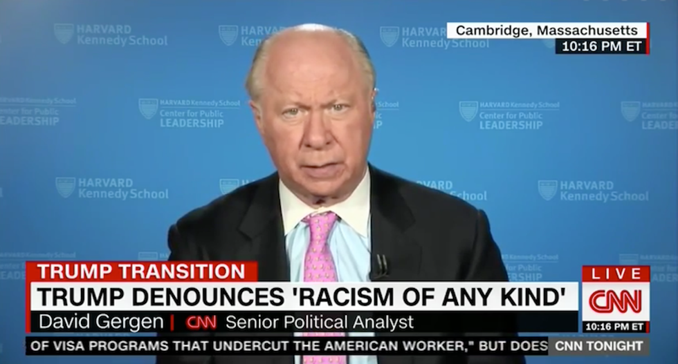 'That statement is so weak’: David Gergen brutally hammers Trump response to neo-Nazi supporters