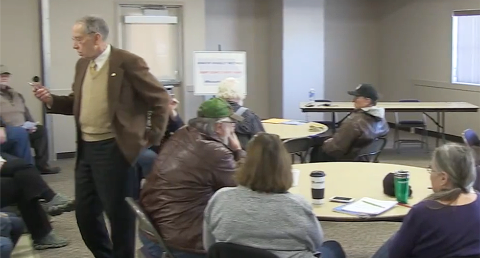 Watch: Rural voters hammer Iowa senator who refuses to say if Trump is fit to serve