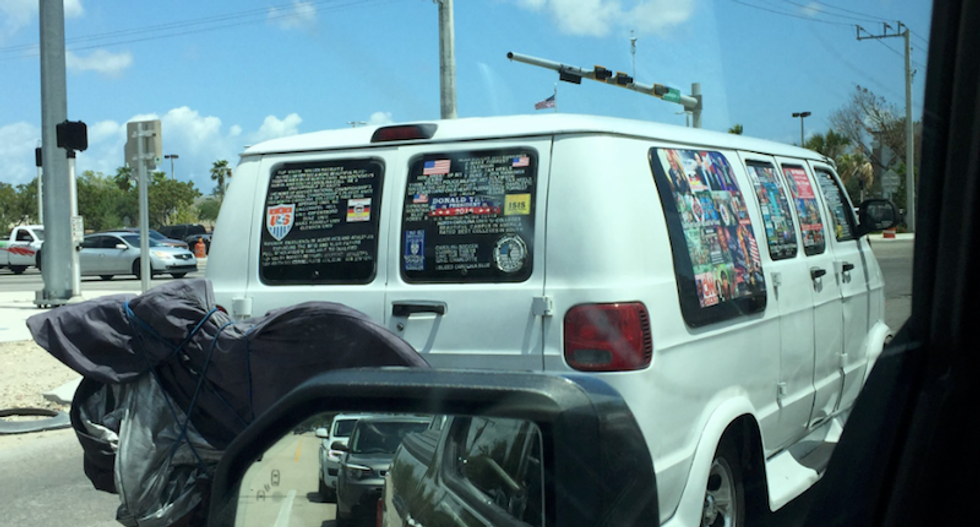 Bombing suspect’s van blanketed in pro-Trump bumper stickers