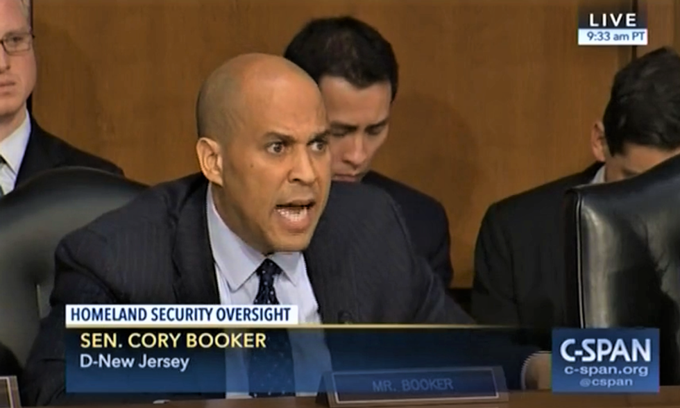 'Your silence is complicity': Cory Booker spits fire at DHS secretary for covering up Trump's racism