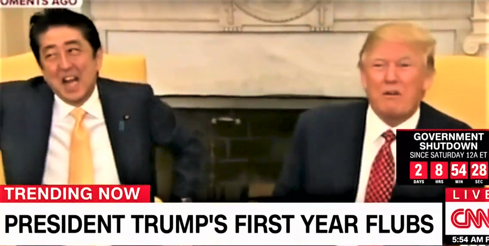 WATCH: CNN creates a hilarious supercut of Trump's biggest first-year screw-ups