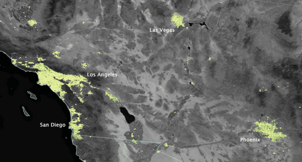 What holiday lights look like to NASA