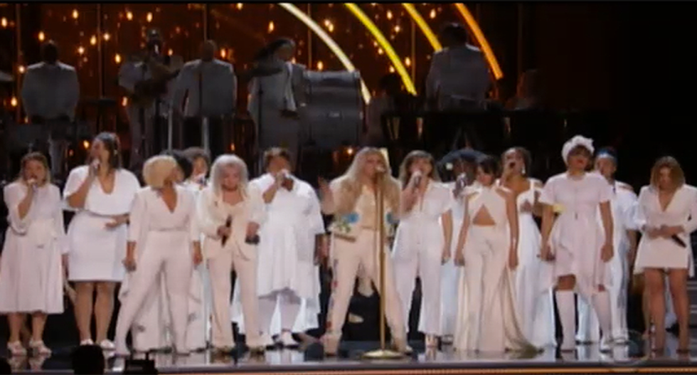 WATCH: Kesha bring the Grammys to tears with her performance of 'Prayin'