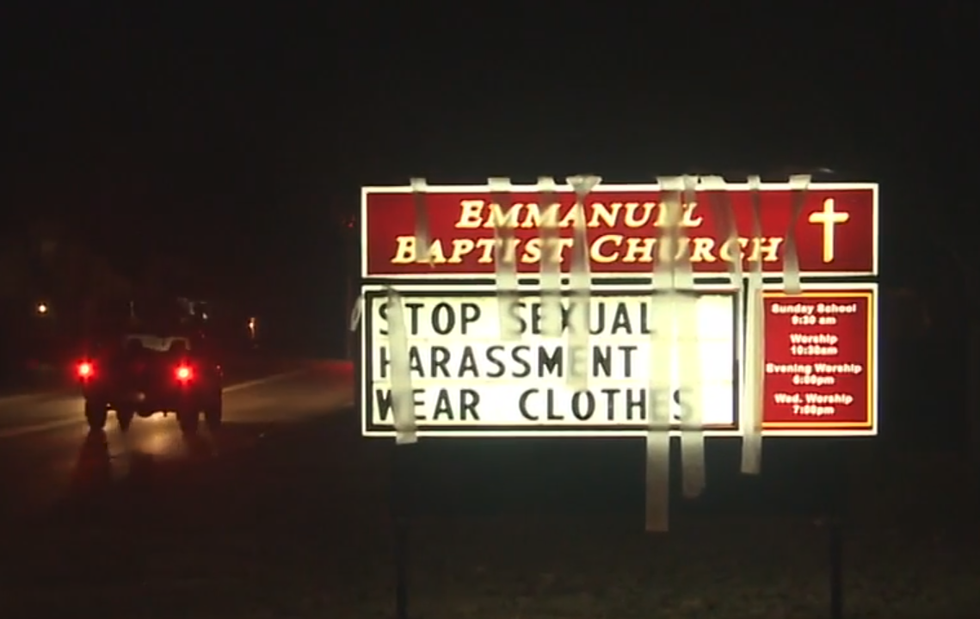 Indiana church sign shames sexual harassment victims by telling them to 'wear clothes'