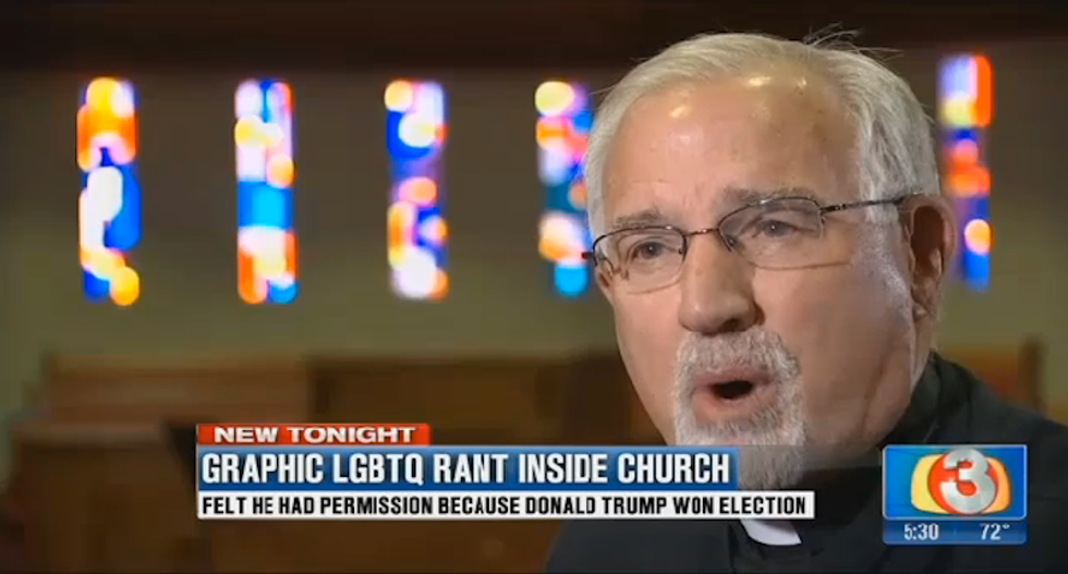 Unhinged Trump supporter barges into pro-LGBTQ church and threatens to spread fake pedophilia rumors