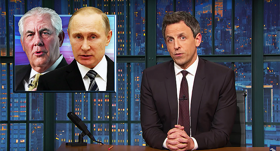 Seth Meyers shreds Trump’s pick for State: ‘When they drained that swamp there was oil at the bottom’