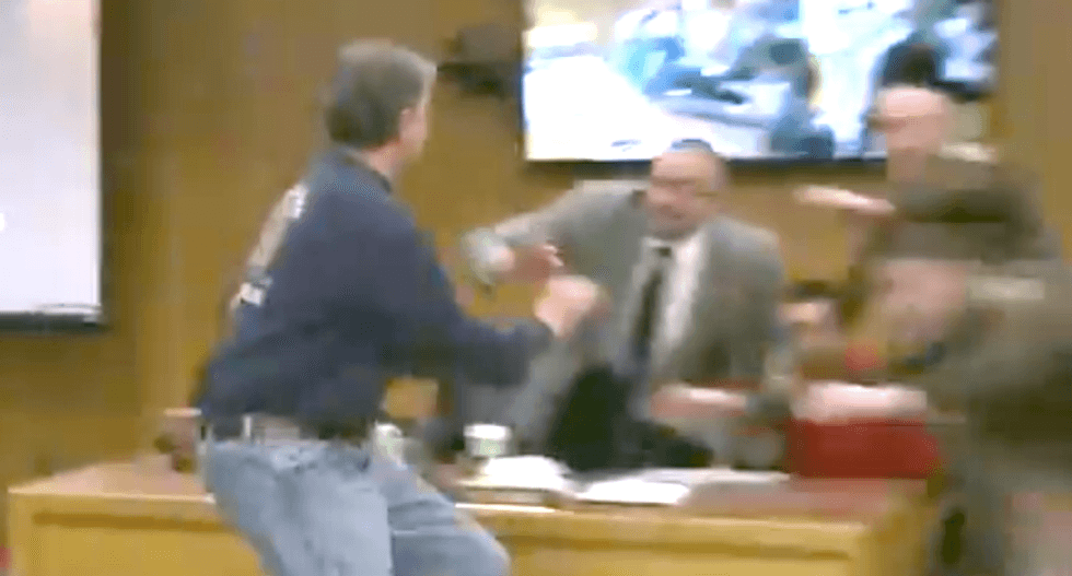WATCH: Father of 3 girls abused by Olympics doc Larry Nassar just attacked him on live TV in the courtroom