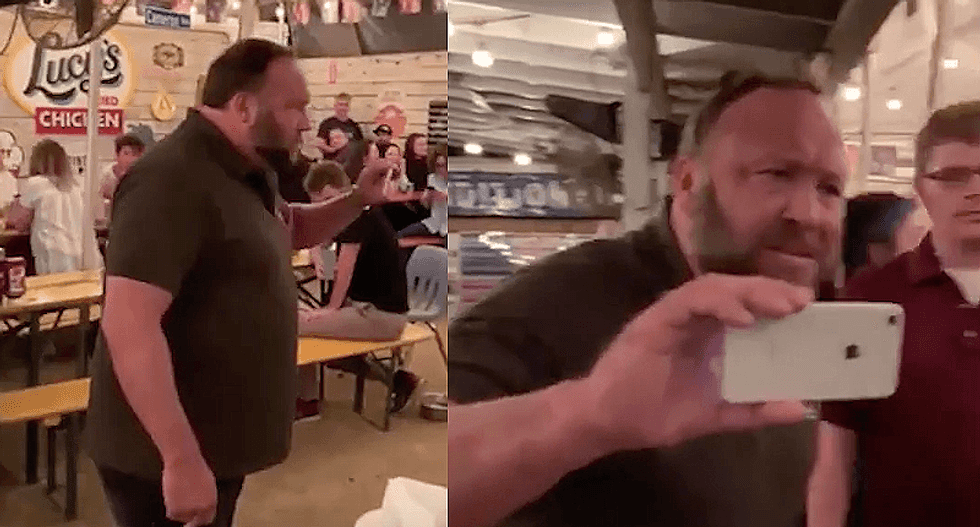 Alex Jones tried to play the victim of a liberal attack -- this video shows what really happened