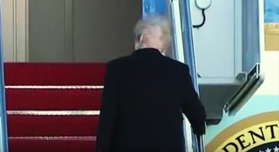 You can’t un-see this video of Trump's hair as he boards Air Force One