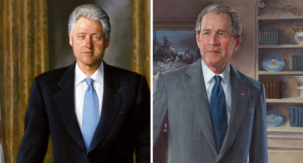 Trump’s White House took down Clinton and W Bush portraits — and put them in a storage room: report
