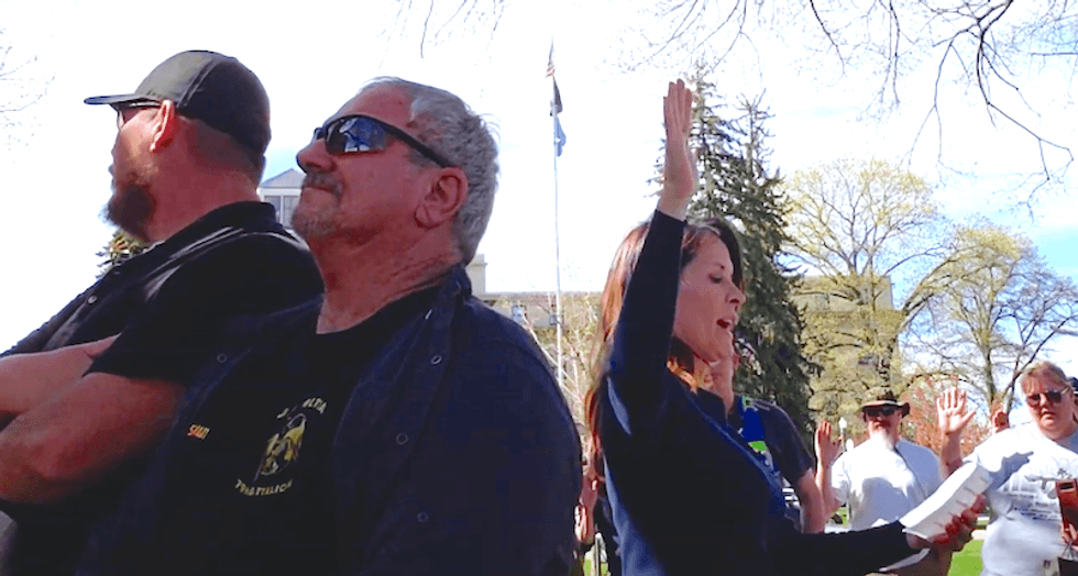 WATCH: Idaho's GOP lieutenant governor gives pro-gun militia members a National Guard oath at state capitol