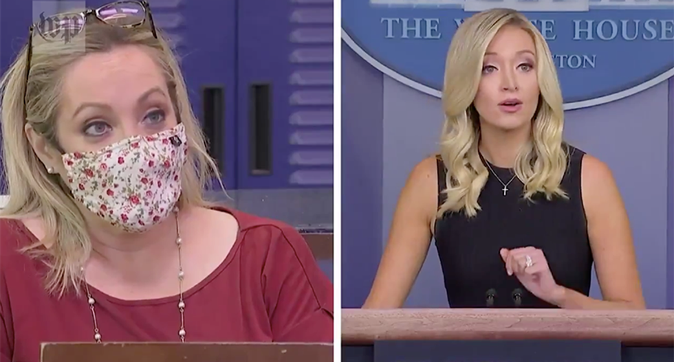 Right-wing media claims reporter swore at Kayleigh McEnany -- except she didn't