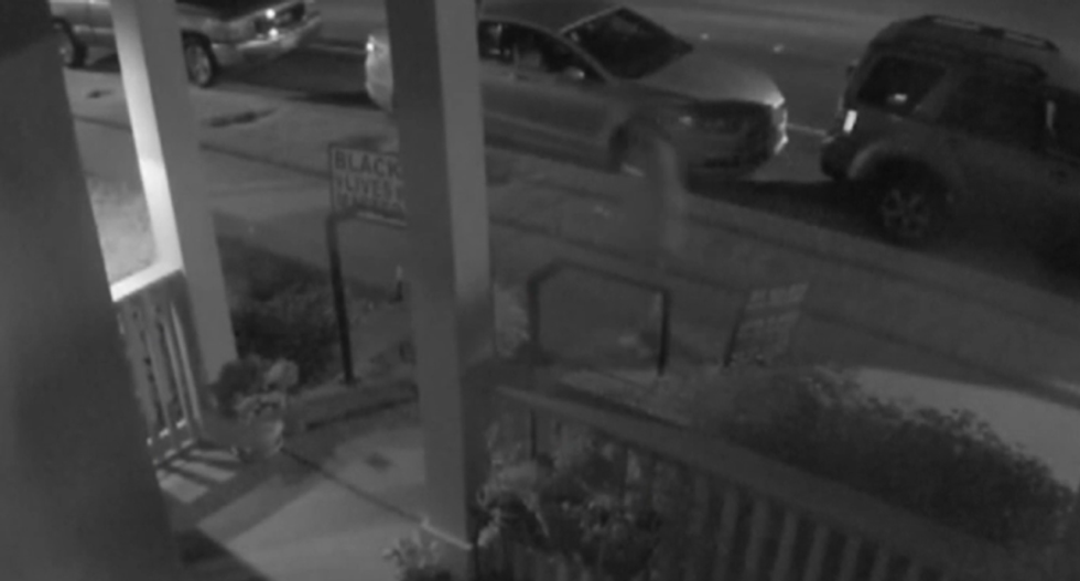 California man caught on film throwing bag of dog poop at house with Black Lives Matter signs