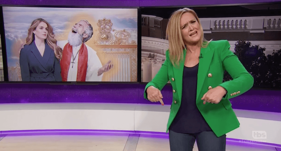 'You helped burn down democracy, b*tch!' Sam Bee rages against 'bland' Hope Hicks in epic send-off